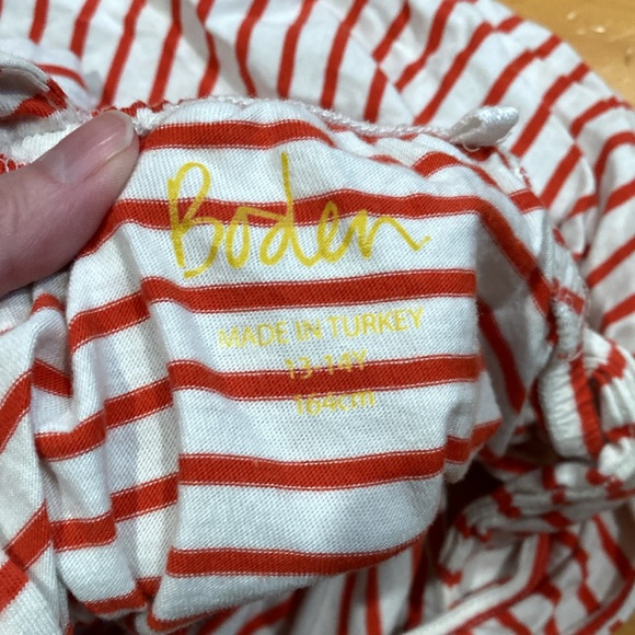 MINI BODEN 13-14 Strawberry Tart Red Stripe Gathered Cross-Back Tank Top - Picture 8 of 8